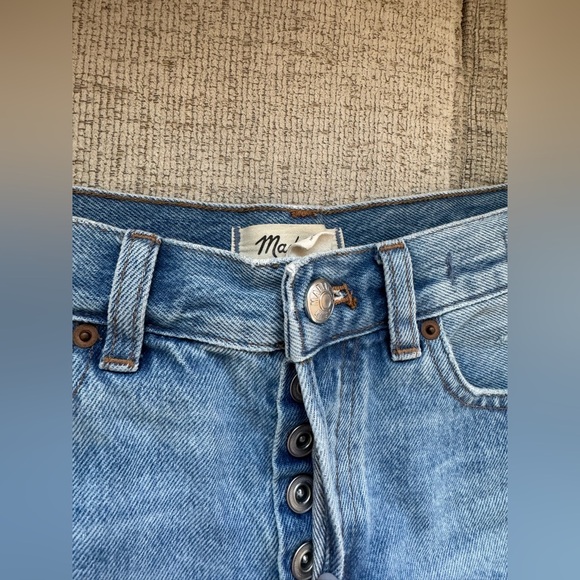 Madewell Light Blue Distressed Jean Shorts - Picture 2 of 5